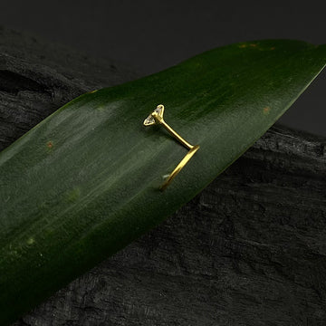 Tiny Zircon Square Nose Pin(Gold Plated)